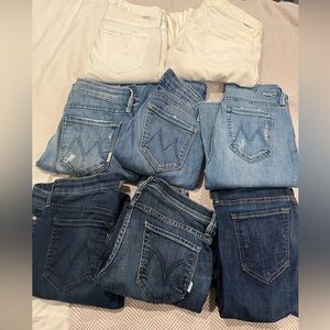 LOT of 8 pairs of MOTHER jeans - designer denim - size 0